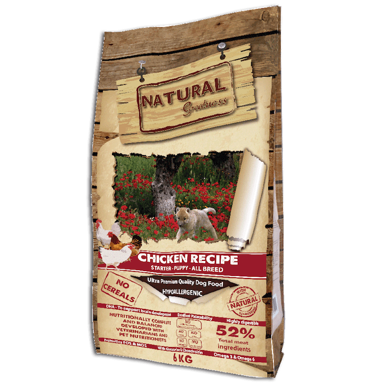 Natural Greatness Receta de Pollo pienso sin cereales para cachorros