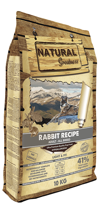 Natural Greatness Receta de Conejo pienso light sin cereales para perros