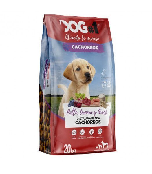 DOG#1 Puppy Pollo y Ternera pienso para cachorros 20kg