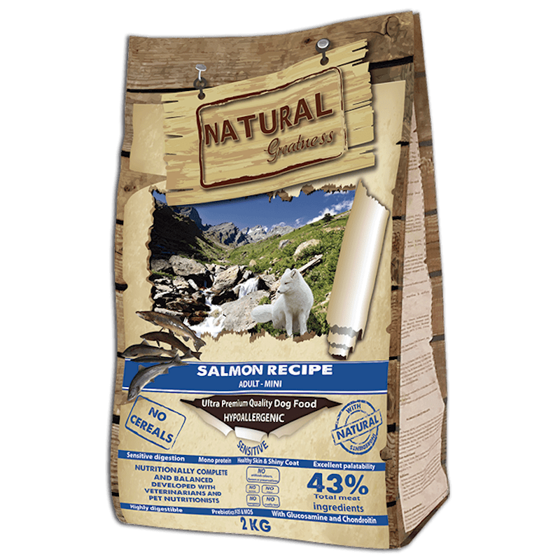 Natural Greatness Mini Salmón Sensitive pienso sin cereales para perros pequeños