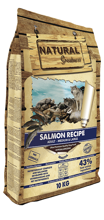 Natural Greatness Sensitive Salmón pienso sin cereales para perros sensibles