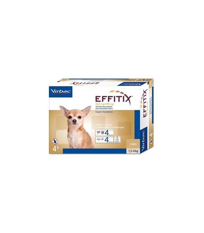 EFFITIX XS pipetas antiparasitarias para perros pequeños de 1,5 a 4 kg