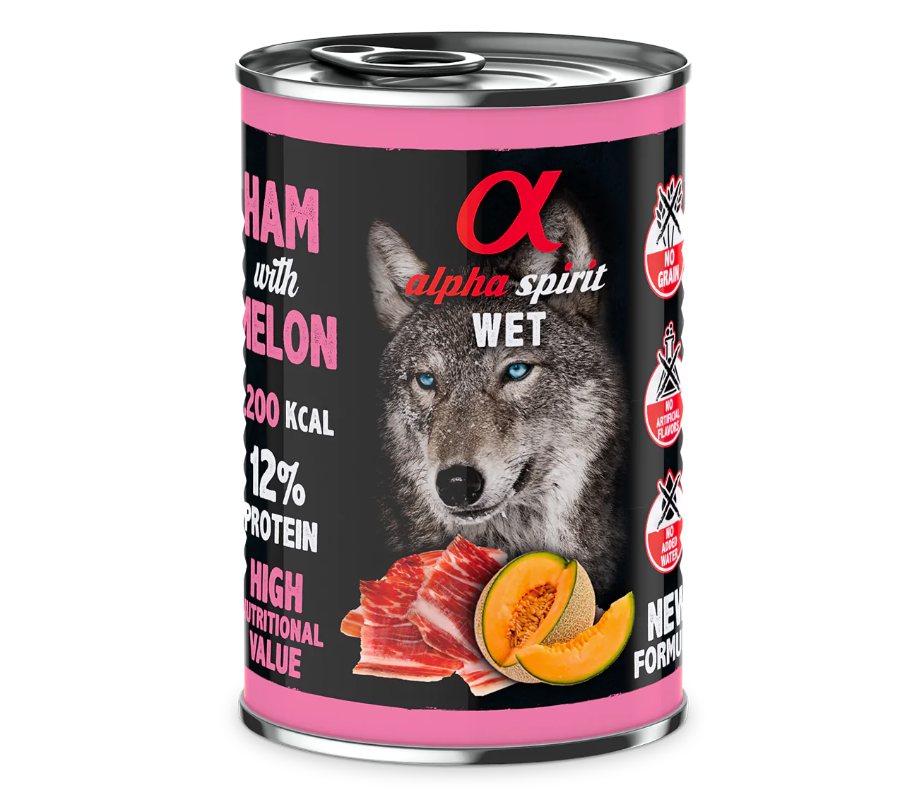 Alpha Spirit jamón con melón lata 400gr