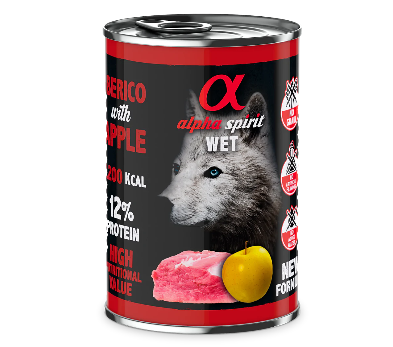 Alpha Spirit cerdo con manzana lata 400gr