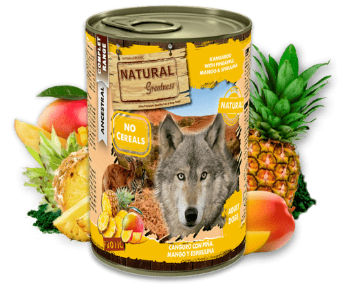 Natural Greatness lata canguro con piña mango y espirulina